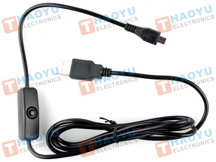 USB Cable with Switch - Type A Male to MicroB - Click Image to Close