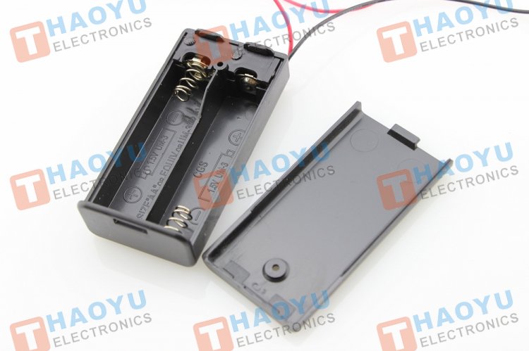 Battery Holder with Switch - 2 x AA - Click Image to Close