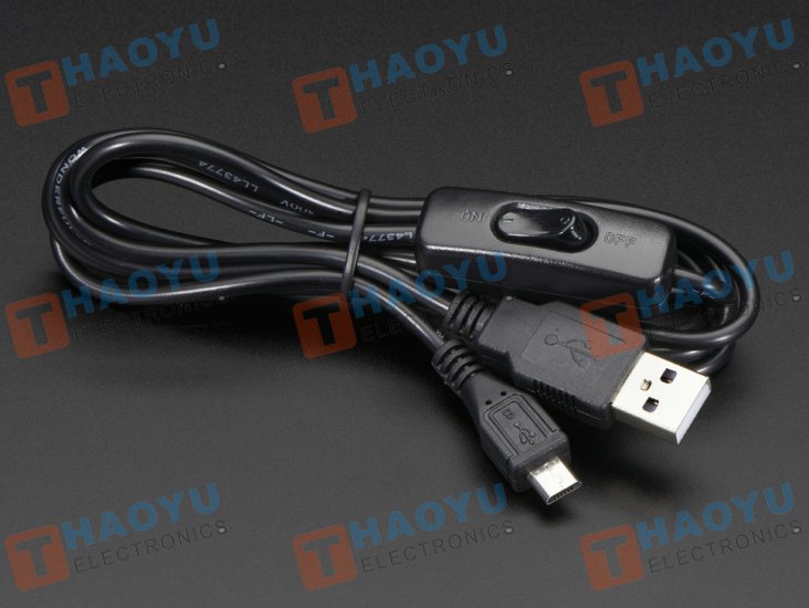 USB Cable with Switch - Type A Male to MicroB - Click Image to Close