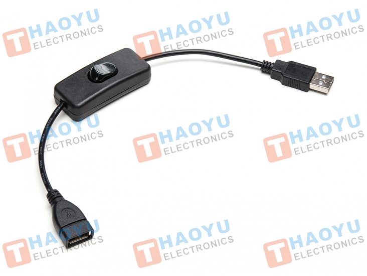USB Cable with Switch - Type A Male to Type A Female - Click Image to Close