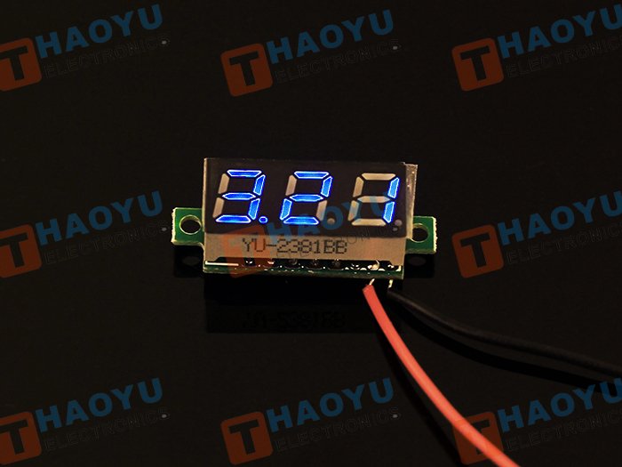 0.28 inch LED digital DC voltmeter - Blue - Click Image to Close